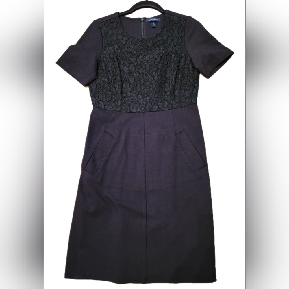 NNT Lands' End Lace, Stretch, Black, Sheath Dress, Size 6